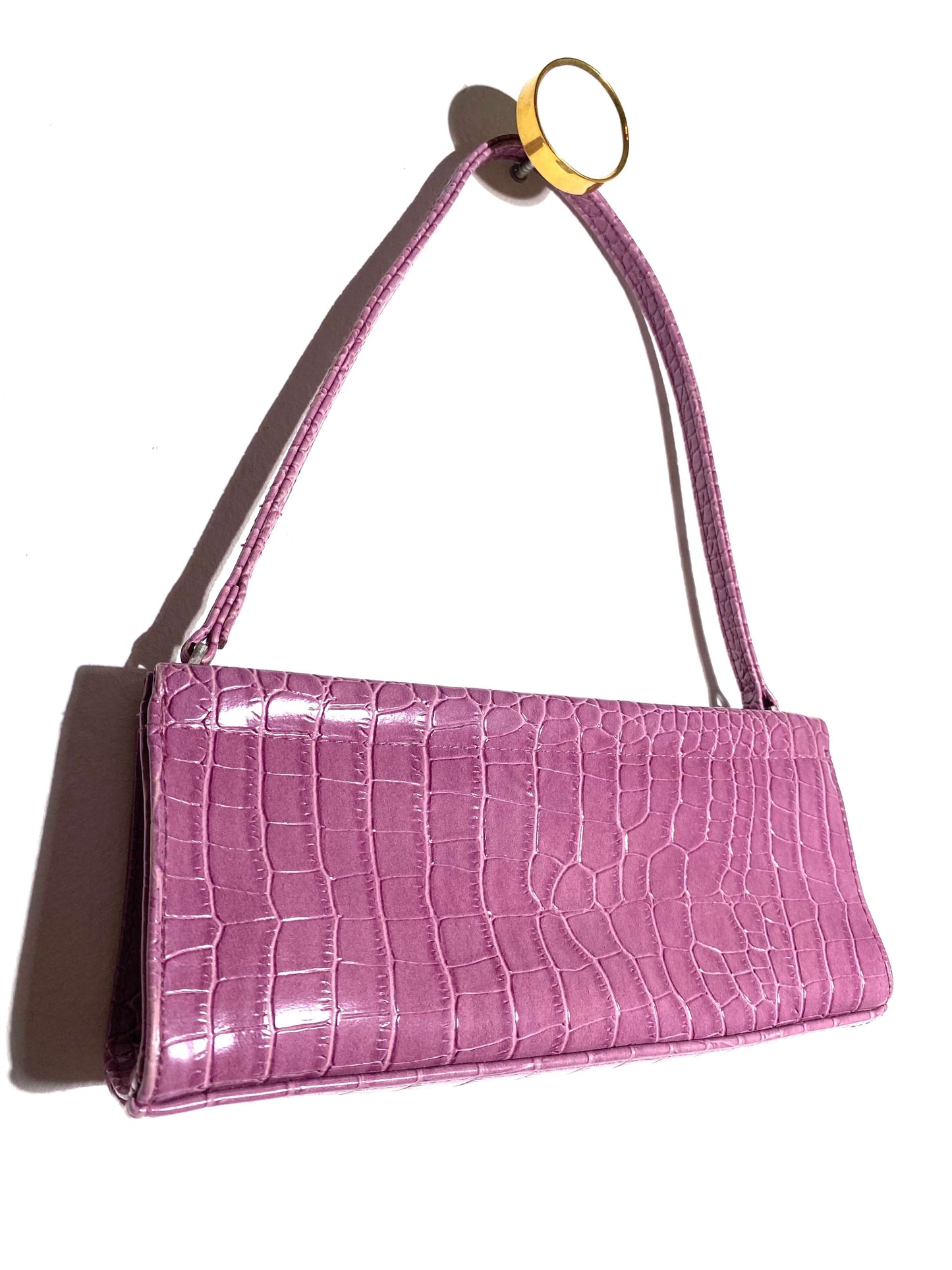 Mini sac baguette imitation croco
