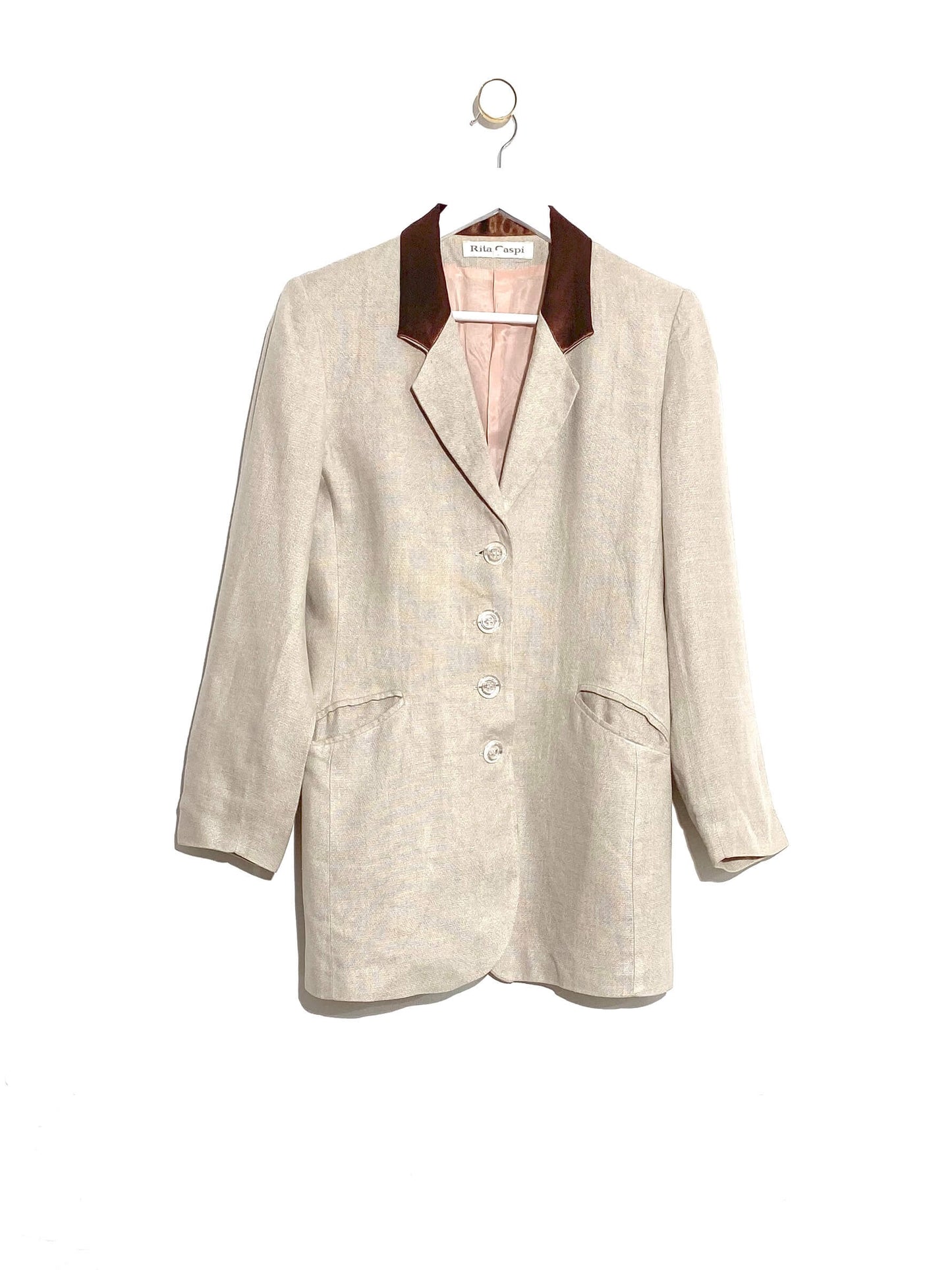 Blazer vintage à col satin (38)