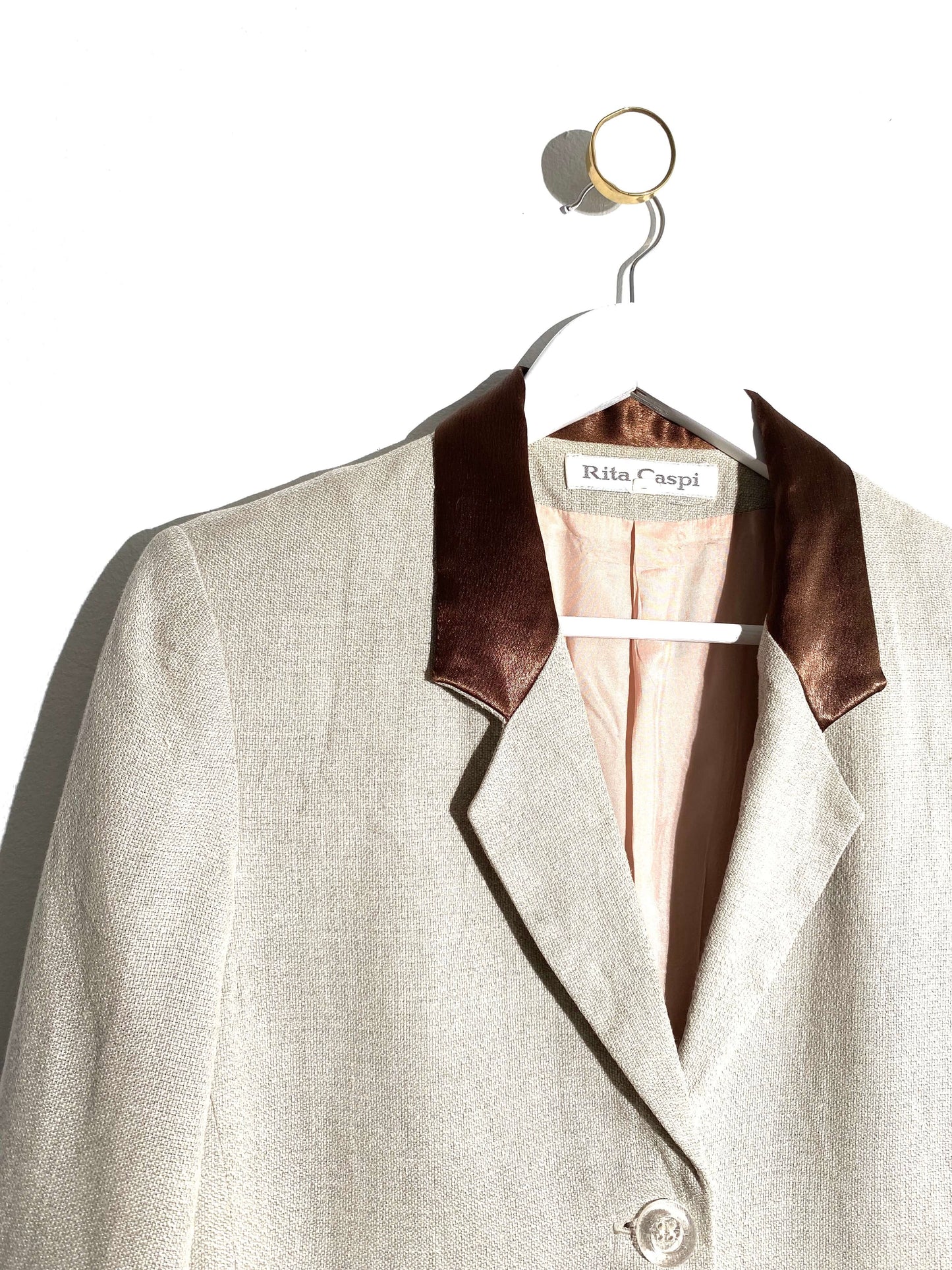 Blazer vintage à col satin (38)